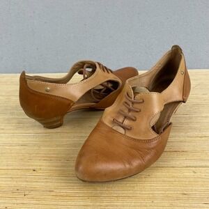 PIKOLINOS womens Tan Cut Out shoes EUR 36 US 6 6.5 Leather Heeled Oxfords
